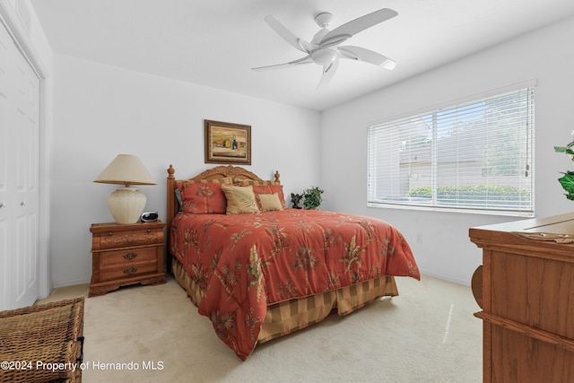 21312 Preservation Dr, Land O Lakes, FL 34638 - carpeted bedroom featuring baseboards, a closet, and ceiling fan