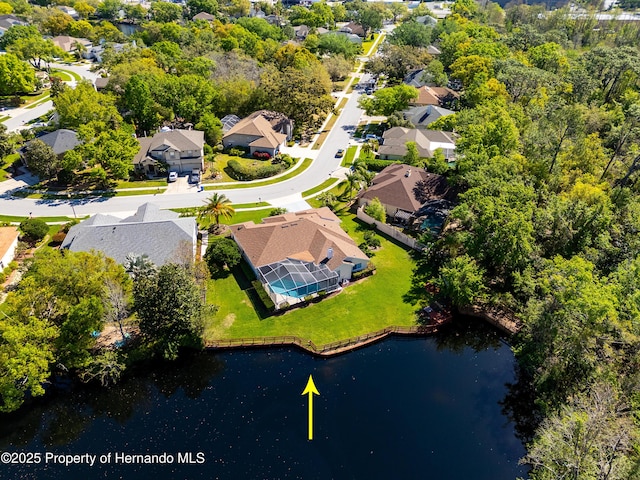 21312 Preservation Dr, Land O Lakes, FL 34638 - bird's eye view featuring a residential view and a water view