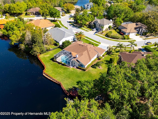21312 Preservation Dr, Land O Lakes, FL 34638 - birds eye view of property featuring a water view and a residential view