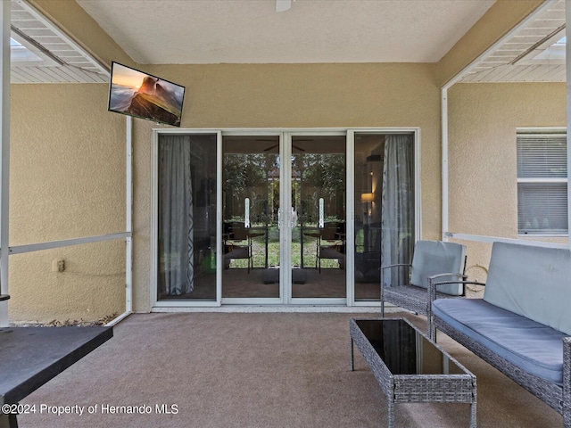 view of patio featuring an outdoor hangout area