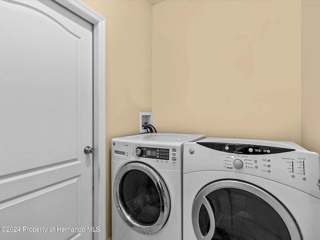 laundry area featuring washer and dryer