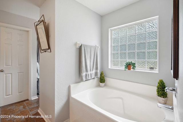 bathroom featuring a washtub