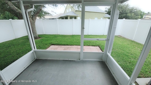 view of unfurnished sunroom