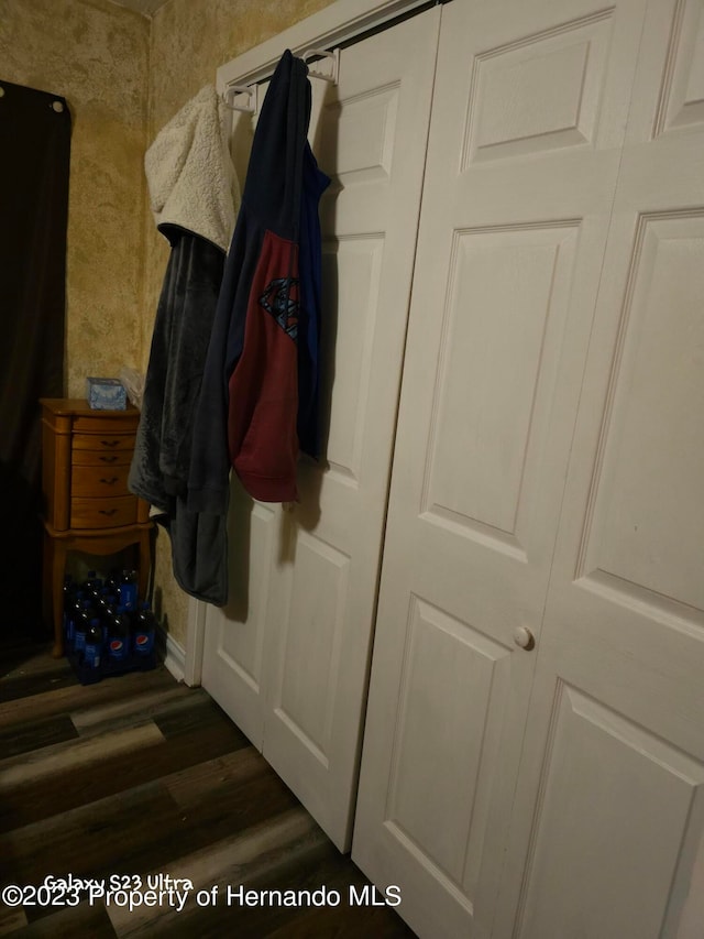 mudroom featuring dark hardwood / wood-style floors