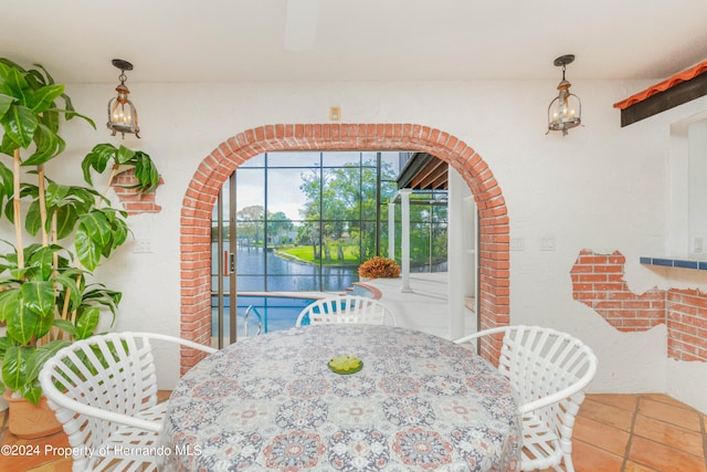 view of tiled dining room