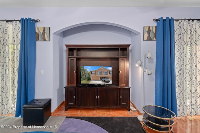 view of tiled living room