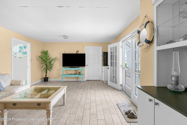 living room featuring light hardwood / wood-style floors