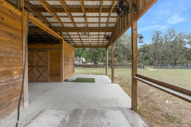 view of patio / terrace with an outdoor structure