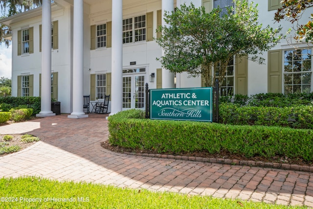 view of community sign