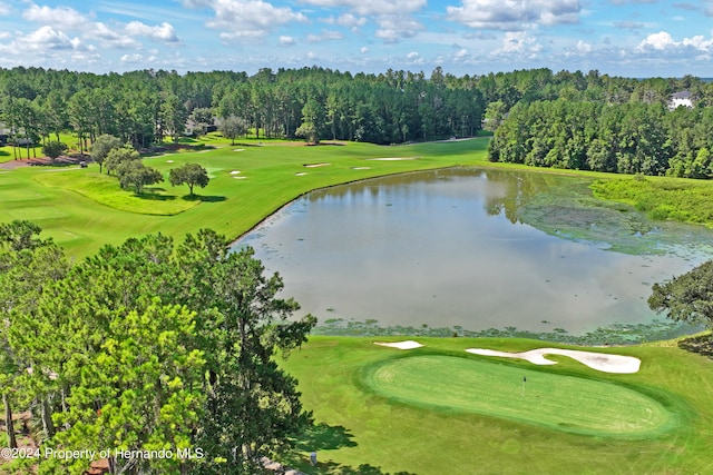 surrounding community with a water view