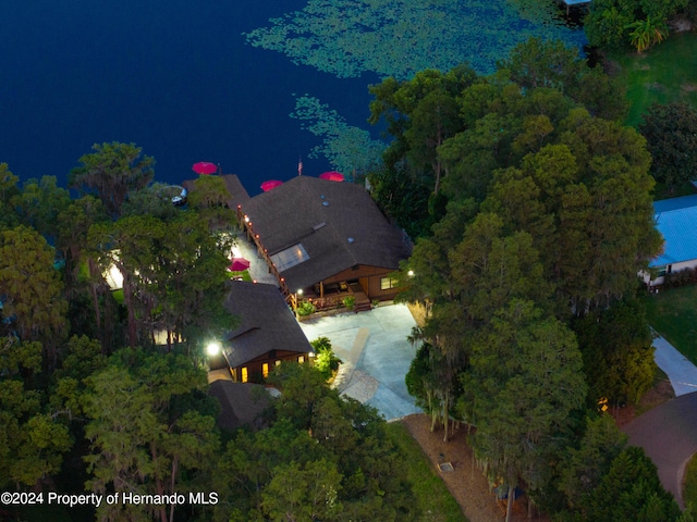 view of aerial view at twilight