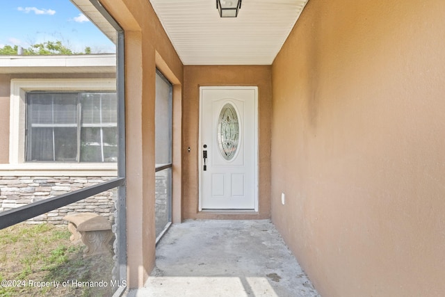 view of doorway to property