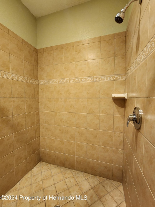 bathroom featuring tiled shower