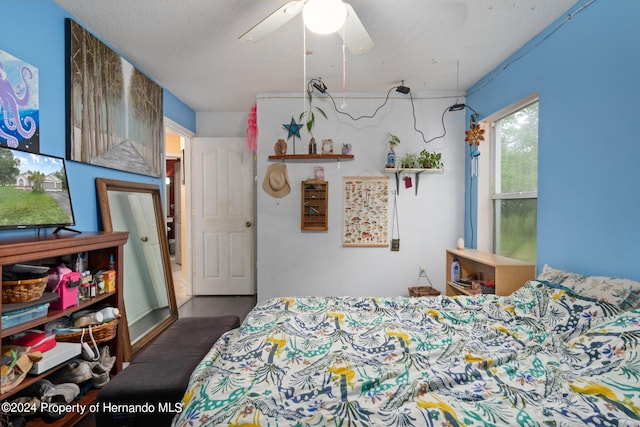 bedroom with ceiling fan