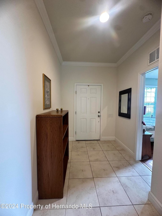 interior space with ornamental molding