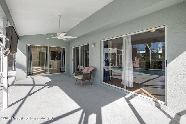 view of patio / terrace with ceiling fan