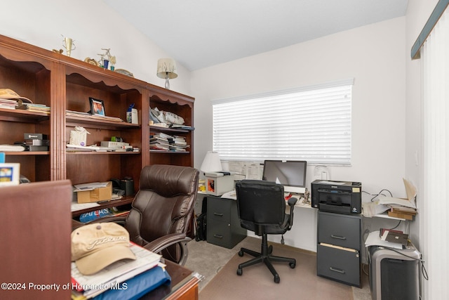 8016 Bellevista Ct, Spring Hill, FL 34606 - office area with light colored carpet and lofted ceiling