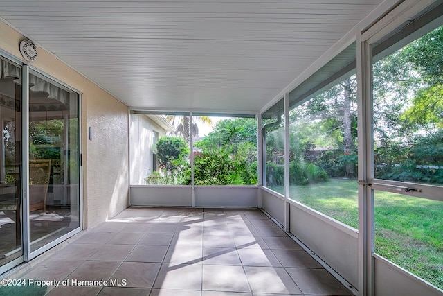 view of unfurnished sunroom