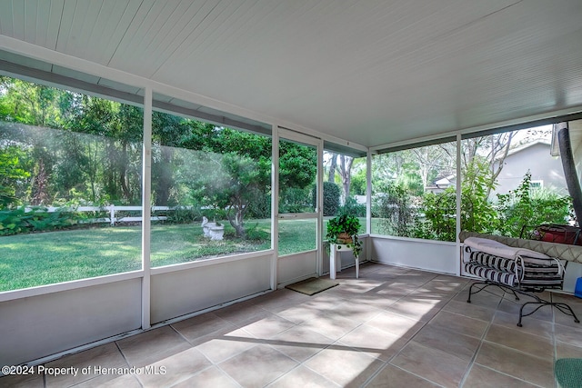 view of unfurnished sunroom