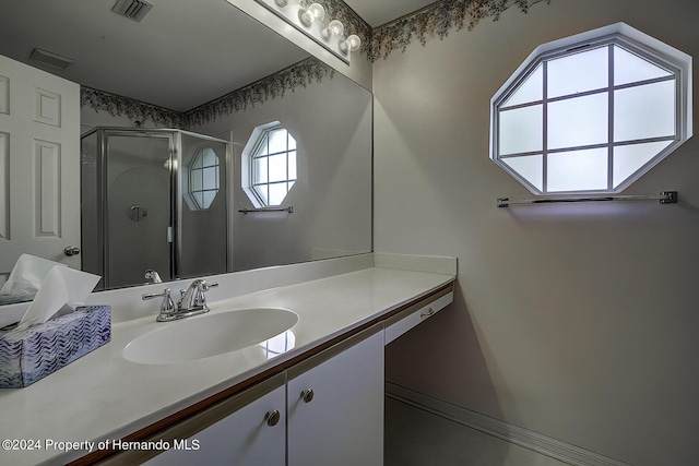 3472 Hartley Rd, Spring Hill, FL 34606 - full bathroom featuring vanity and a shower stall