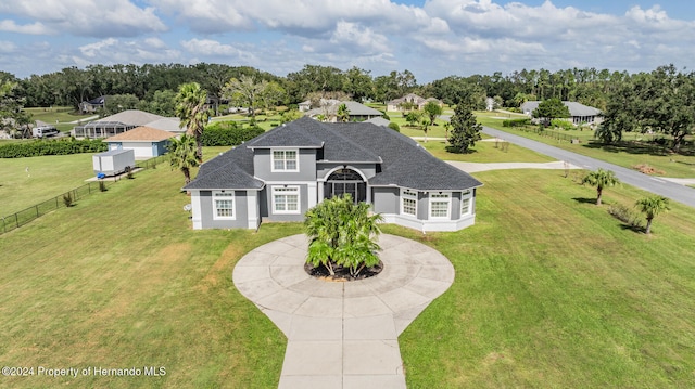 view of front of house with a front lawn