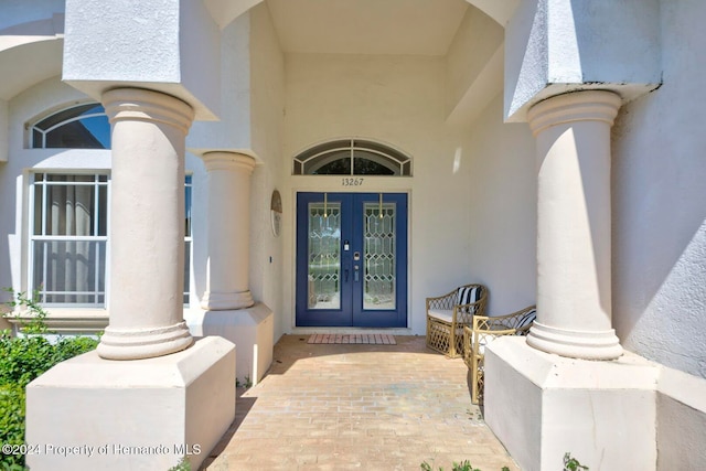 entrance to property with french doors