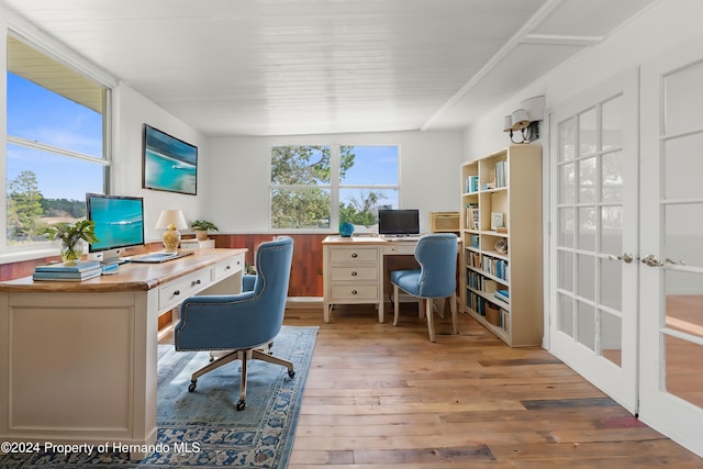 office featuring light hardwood / wood-style flooring