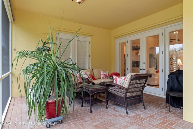 sunroom / solarium with french doors