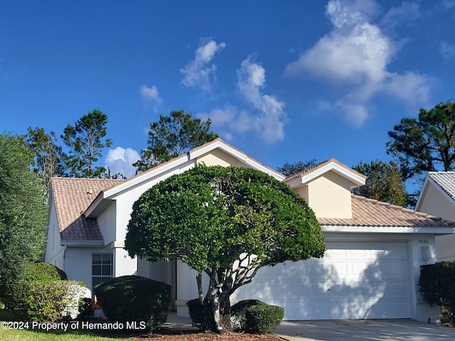 view of front facade featuring a garage