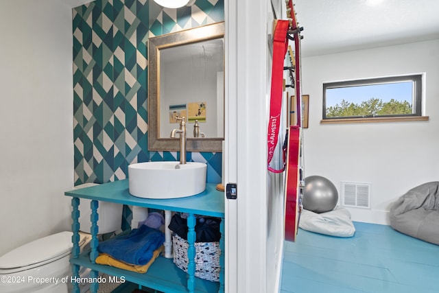 bathroom featuring toilet and sink