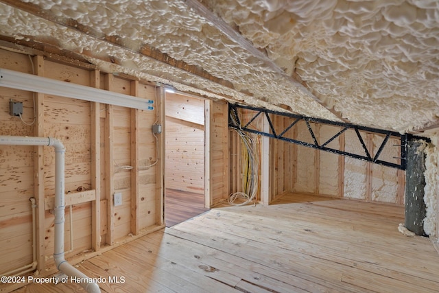 interior space with hardwood / wood-style flooring