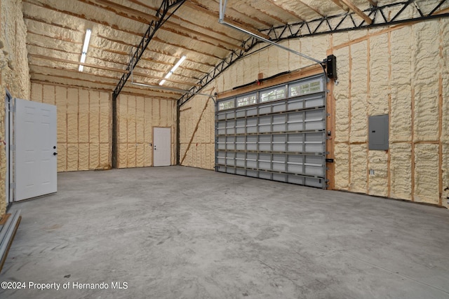 garage with electric panel