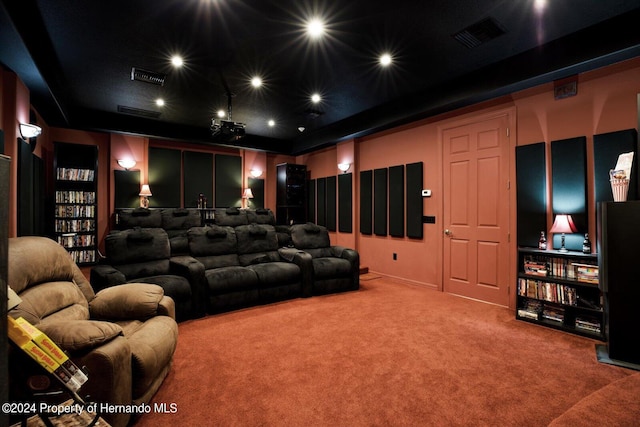 view of carpeted cinema room