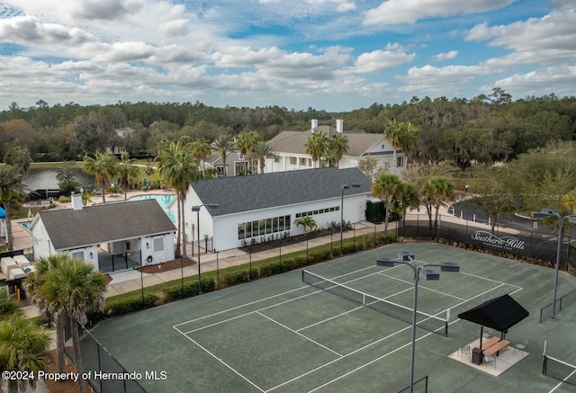6436 Summit View Dr, Brooksville, FL 34601 - view of tennis court featuring fence