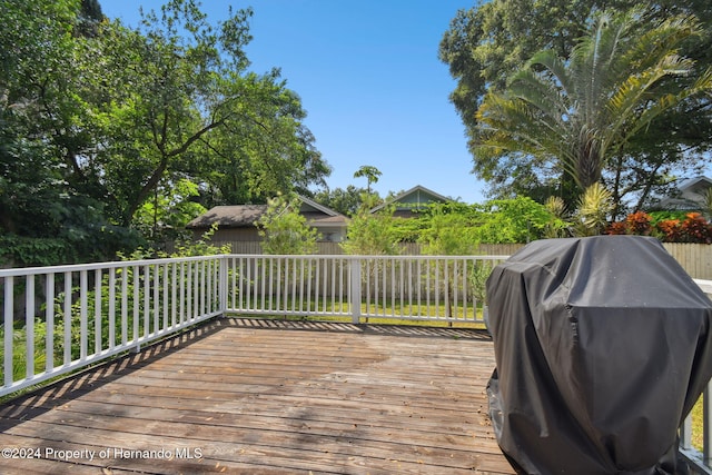 deck with area for grilling