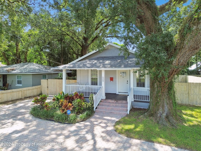 view of front of home with a porch