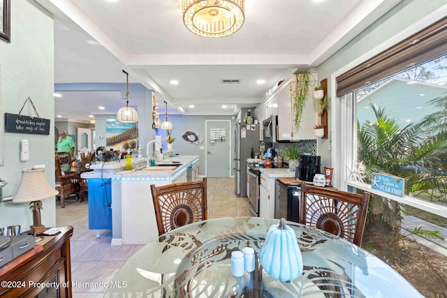 dining room with sink