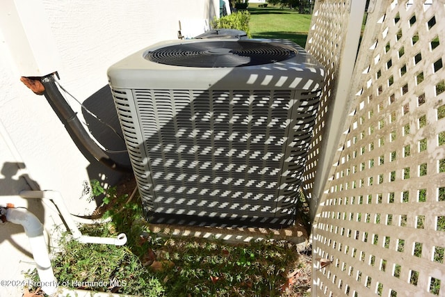 exterior details with central air condition unit