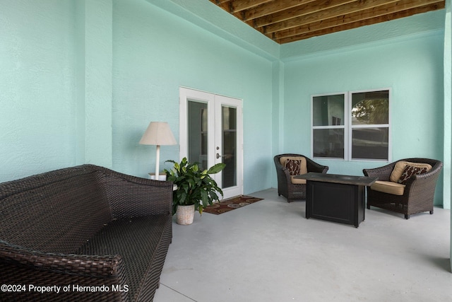 view of patio featuring french doors