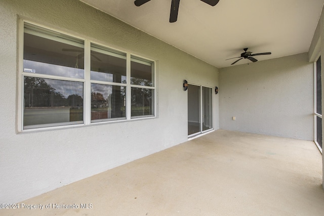 view of patio / terrace with ceiling fan