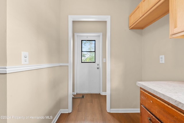 kitchen featuring light hardwood / wood-style floors