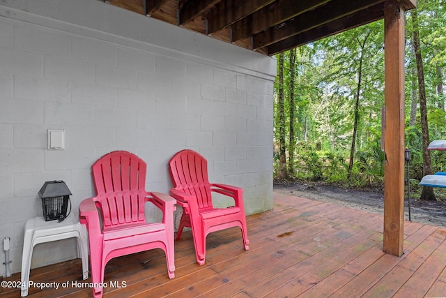 view of patio with a wooden deck