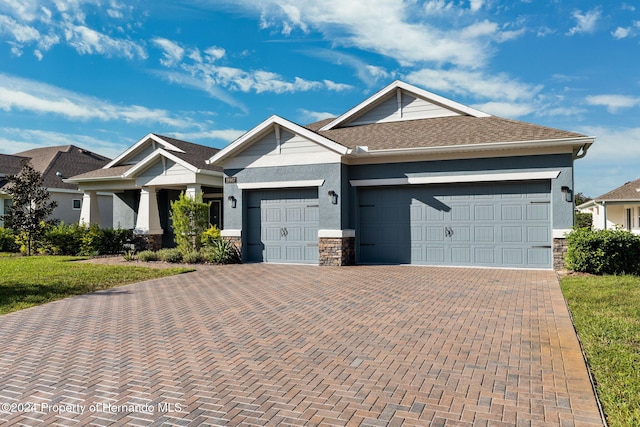 view of front of house with a garage