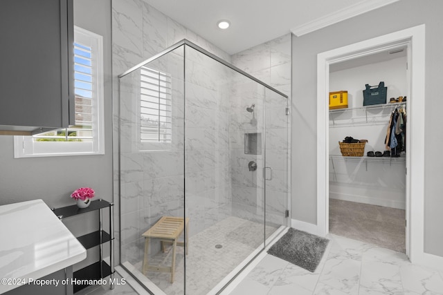 bathroom with walk in shower