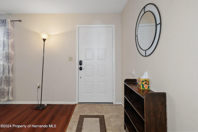 foyer entrance featuring light hardwood / wood-style flooring