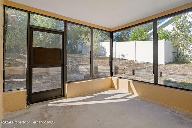 view of unfurnished sunroom