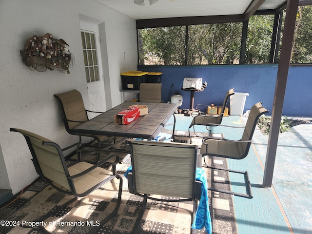 view of patio / terrace with ceiling fan