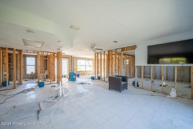 miscellaneous room featuring ceiling fan