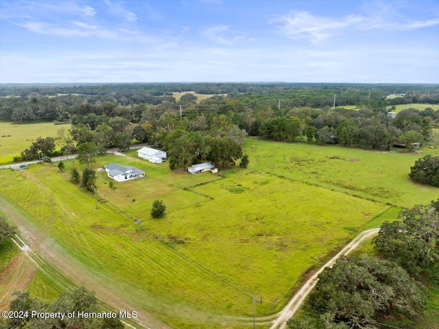 aerial view with a rural view