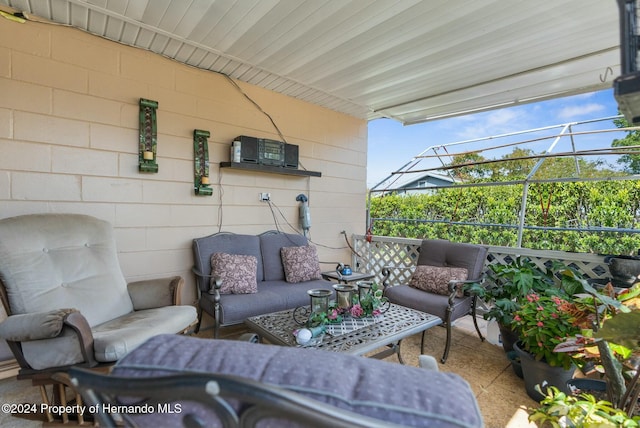 view of patio / terrace featuring an outdoor living space